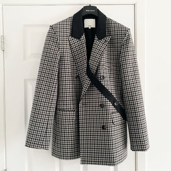 Tibi Double Faced Menswear Check Double Breasted Blazer, size 8 - Picture 5 of 13